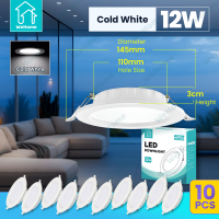 WeHome 10 Pack Ultra Thin LED Ceiling Light Pin Light Panel Lights 6500K Daylight 5W/ 9W/ 12W/ 18W LED Recessed Downlight for Living Room Bedroom Dining Room
