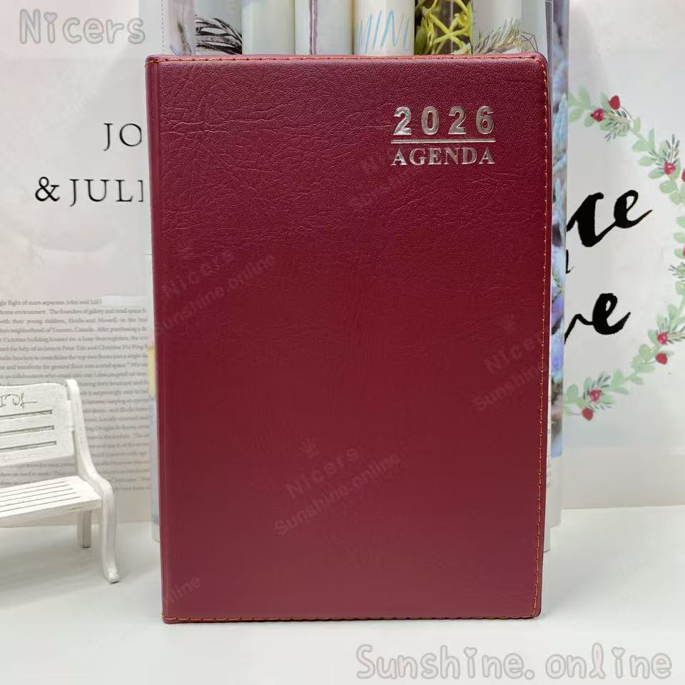 New 2026 Planner Leather Card Board Calendar Weekly Diary Schedule Notebook Planner