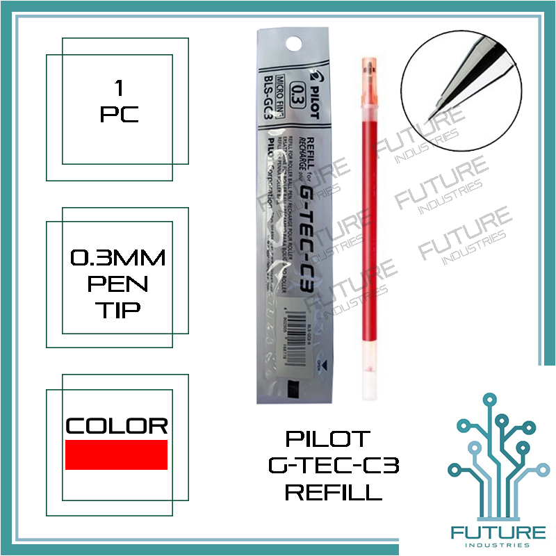 Ballpen PILOT Brand Gtec G-tec Gtech C3 0.3mm C3 Refill Gtec Refill G-tec Refill Gtech Refill 0.3mm C3 Refill 0.3mm Ballpen Refills For Rolling Ball Pens Point Black Blue Red EACH SOLD SEPARATELY [Future Industries]