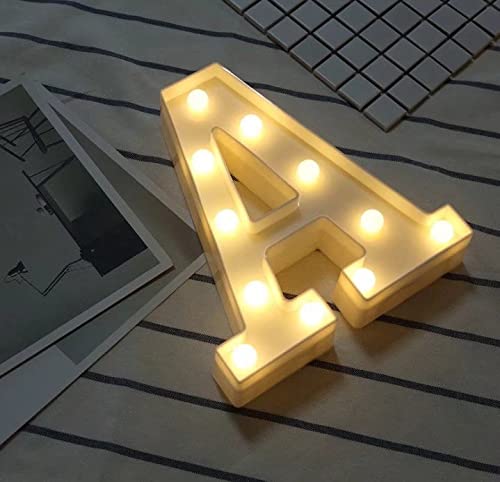 LED Alphabet Light Up Sign Decoration Letters A-Z Symbol&for Wedding Birthday Party Battery Powered Christmas Lamp Night Light Home Bar Decoration