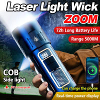 MONJ Super Bright Zoom LED Flashlight Rechargeable Waterproof Original Three Lighting Modes Portable Outdoor Camping Searchlight