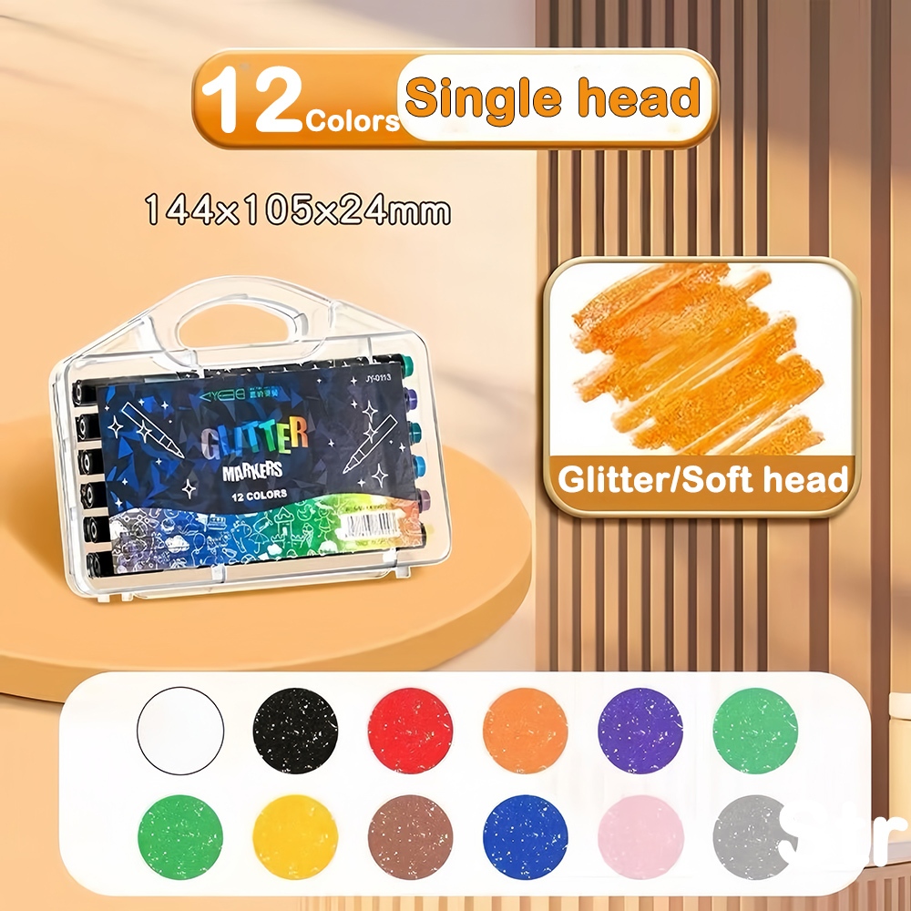 48Colors Dual Tip Glitter Drawing Color Pen Set Markers Metallic Outline Marker Pens For Art Painting