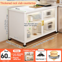 SWG Kitchen Storage Cabinet Sideboard Cupboard Cabon Steel Organizer Rock slab countertop