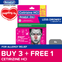 Benadryl One (3+1 FREE) : for allergy relief less drowsy less drowse