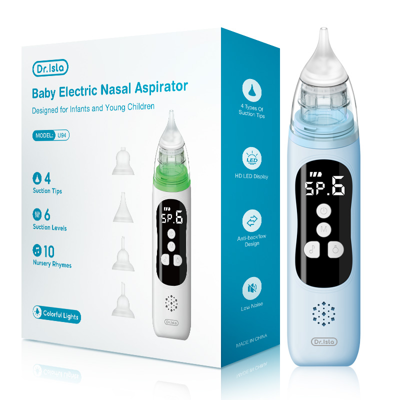 Dr.Isla USB Rechargeable Baby Nasal Aspirator for Infant Children Electric Nasal Aspirator Neonatal Baby Care Sucker Cleaner Safety Hygiene Nasal Aspirator Newborn infantil Safety Sanitation Nasal dischenge patency tool