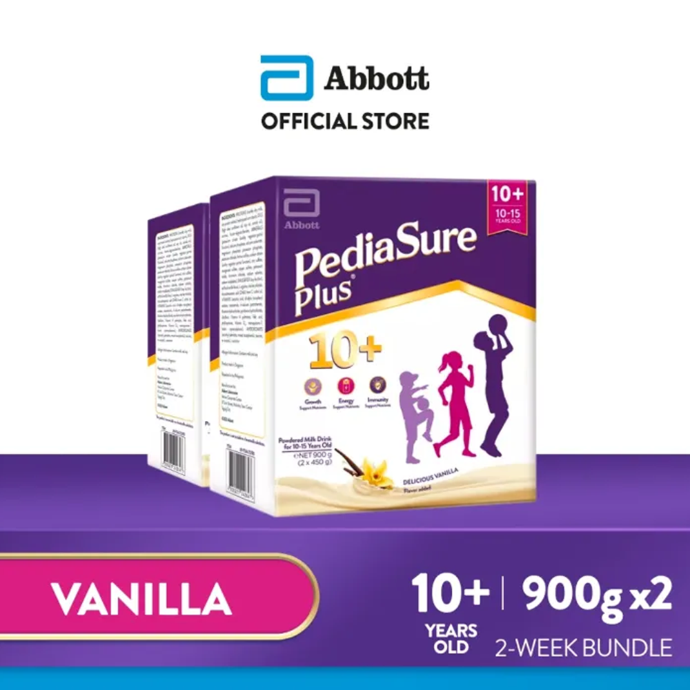 Pediasure Plus 10+ Vanilla 900g Bundle of 2 for Adolescents 10-15 Years Old Powdered Milk (1.8kg)