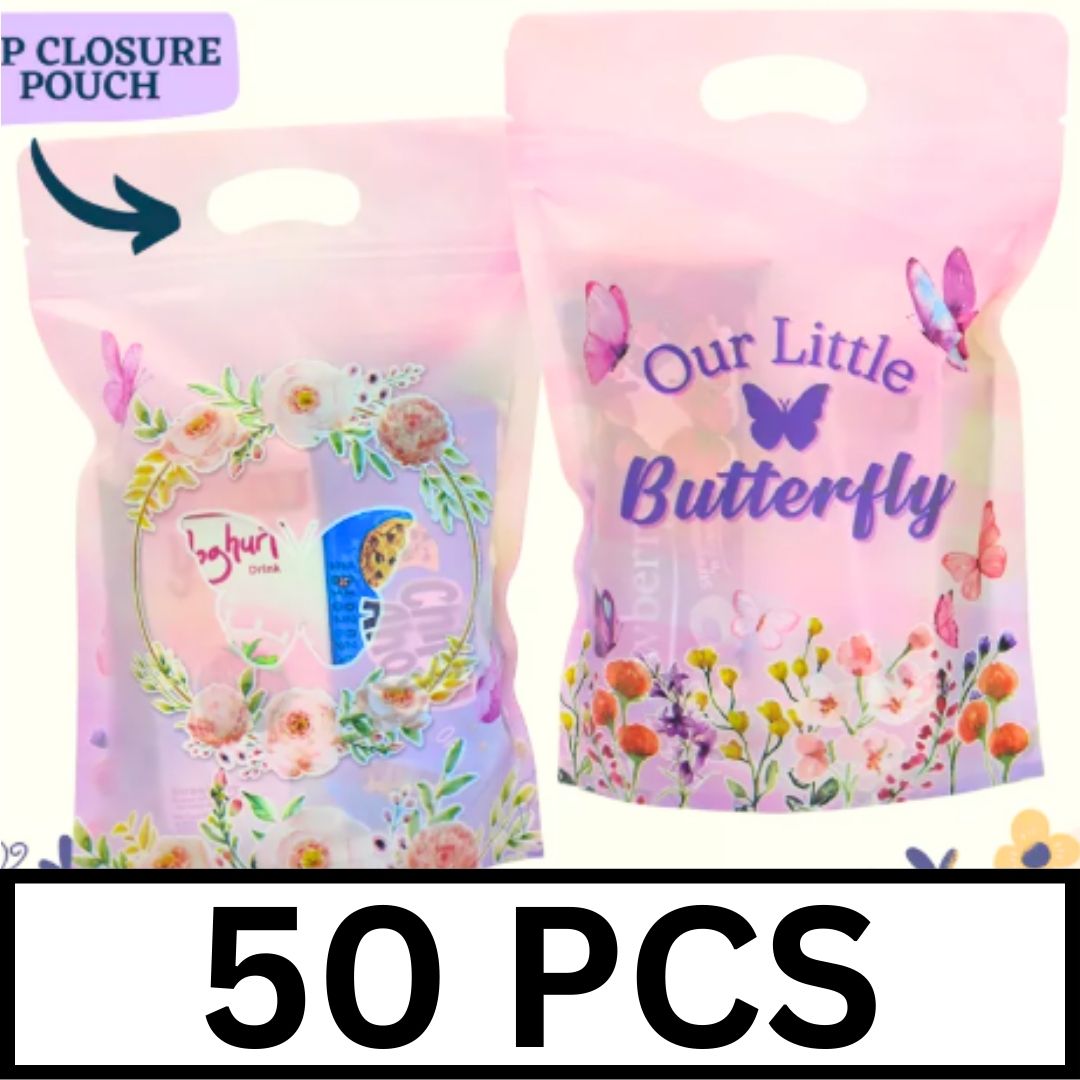 PP1011 Butterfly Floral Loot Bag Chips Bag Chipsbag Zip Candy Party Giveaway Souvenir