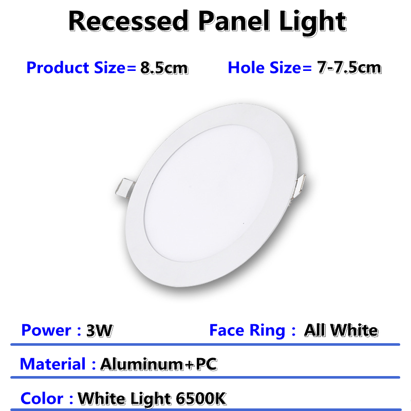 Ultra Thin Driver Panel Light LED Pin Light 3W 6W 9W 12W Recessed Ceiling Light LED Square Round Downlight Ceiling Lamp Energy Saving Lights For Ceiling Living Room