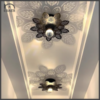 ESAER Black Simple & Modern Ceiling Lamp Aisle Lamp Hallway Lamp Corridor Lamp Balcony Floor Creative Road Tree Leaf Shadow Guest Room Lamp (Bulb not included)