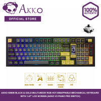 Akko 5098B Black & Gold Multi-Mode RGB Hot-Swappable Mechanical Keyboard with 1.47″ LCD Screen (Akko V3 Piano Pro Switch)