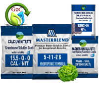 MASTERBLEND HYDROPONICS FORMULA 5-11-26 (1kg) with Calcium Nitrate (1kg) Magnesium with EDDHA 6% chelated iron powder 4.8 ortho-ortho (100grams)