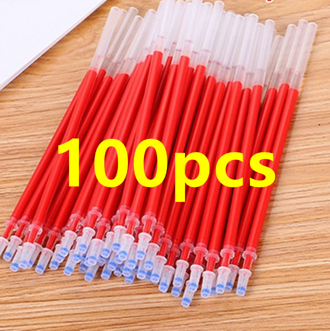 Wholesale 100 pcs BallPen set Gel Pen Ball pens Black Blue Red Ink 0.5 mm sign pen Rods Refill school supplies 1 box