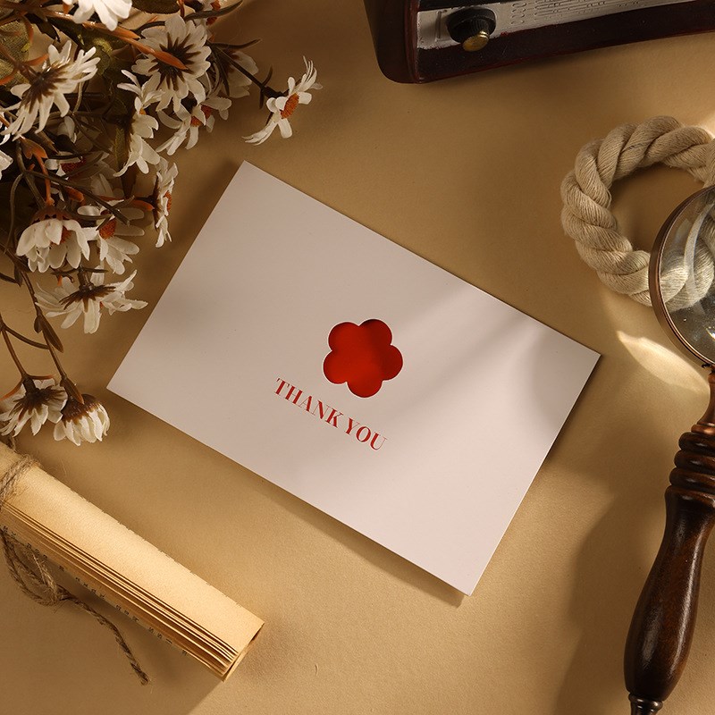 5pcs Cut-Out Folded Greeting Cards | All-Occasion Set for Valentines Birthday Thank You
