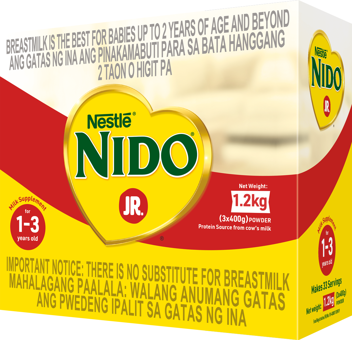NIDO Junior Powdered Milk Supplement For Children 1-3 Years Old 1.2kg