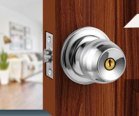 Stainless Steel Ball Lock Indoor Door Knob For Bedroom Heavy Duty Lock Copper Core Main Door