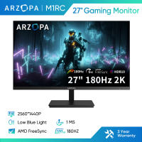 ARZOPA M1RC 27″ 180HZ Gaming Monitor -2K QHD 2560x1440 Fast IPS Computer PC Display 115% sRGB Adaptive-Sync 1ms Response 1x Display Port 1.4 1x HDMI 2.0 1x USB C
