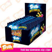 Trolli Sour Glowworms Gummi Candy 45g (12 packs) tray
