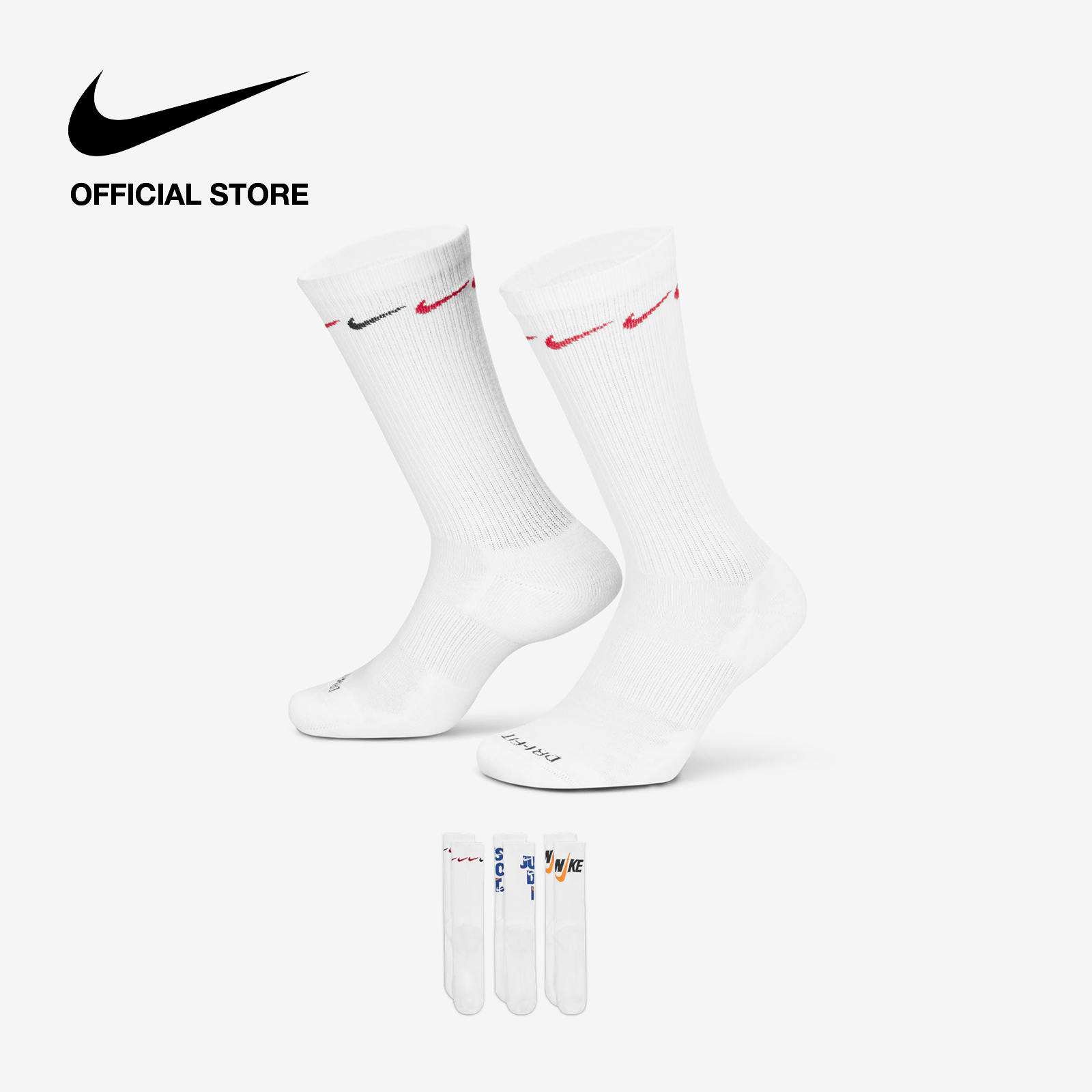 Tất Cổ Cao Nike Everyday Plus Cushioned Crew Socks (3 Pairs) - Multi-Color