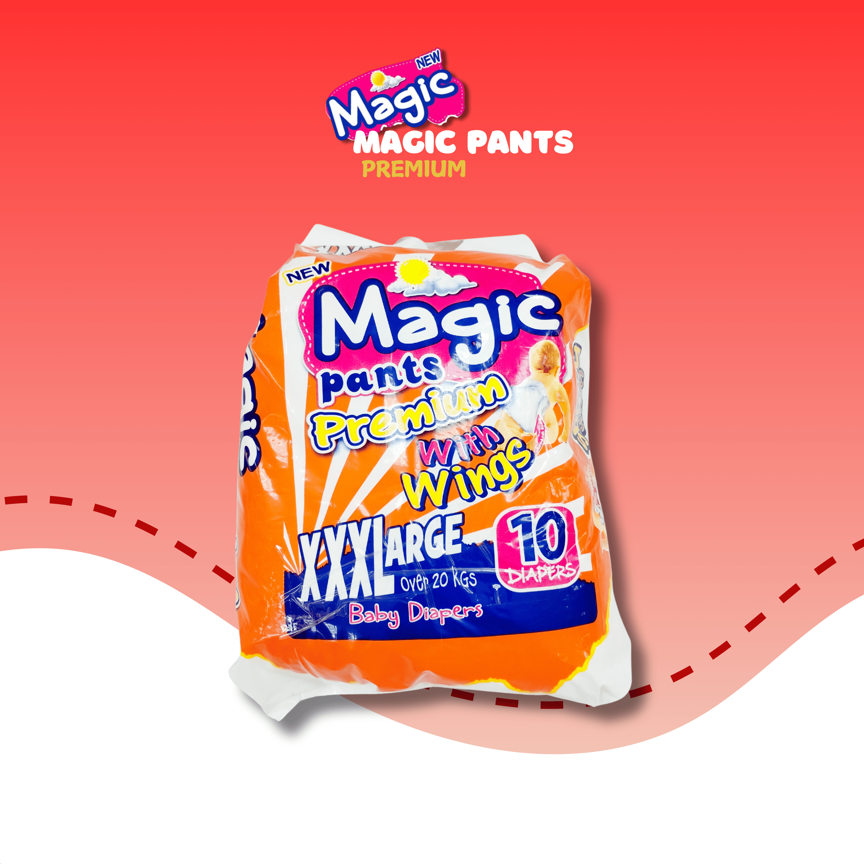 Magic Pants Premium With Wings 10＋1 FREE - High-Quality Diaper for Babies