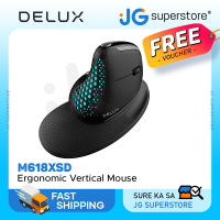 Delux M618XSD Seeker Wired / Wireless Bluetooth Ergonomic Vertical Mouse 2.4GHz with OLED Screen Magnetic Palm Rest 4000 DPI Rechargeable 6 Programmable Buttons 2-Wheel Controls 1pc Magnetic Removable Honeycomb Cover | JG Superstore