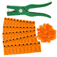 Goat Ear Tag Set 100Pcs 001-100 Number Plastic Livestock Ear Tags with Animal Ear Tag Applicator Plier for Goat Pig Cow Tagging Tool