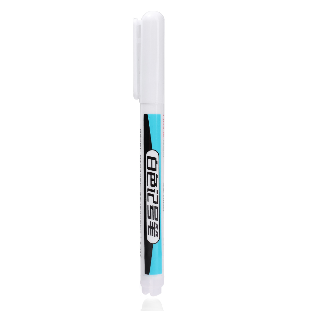 5pcs 0.7/1.0/2.5MM White Paint Pen Marker Pen / Waterproof Permanent Oily Pens / Long Tip Quick-Drying Paint Pens for Metal Wood Art Learning Supplies