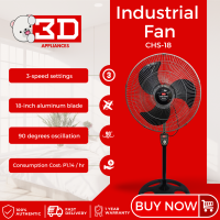 3D CHS-18 Chrome Plated 18 Industrial Stand Fan