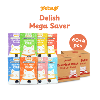 Petsup Real Meat Delish Meow Monthly Bundle 30+2 Wet Cat Food Grain Free High Protein Chicken Pumpkin Salmon Tuna Chicken Liver Carrot Flavor Hydration Meal For Cat Kitten