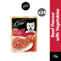 CESAR Wet Dog Food for Adult Dog in Beef With Vegetables In Gravy 70g (24-Pack)