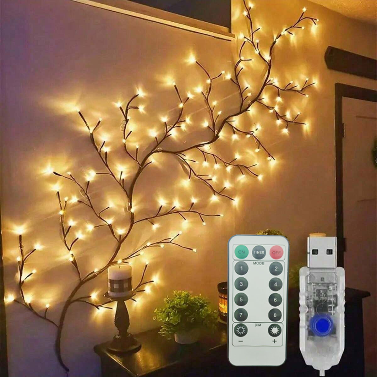 LED Branch Vine Lamp 96/144 LED Wall Lights For Room DIY Decoration Tree Light Bedroom Light