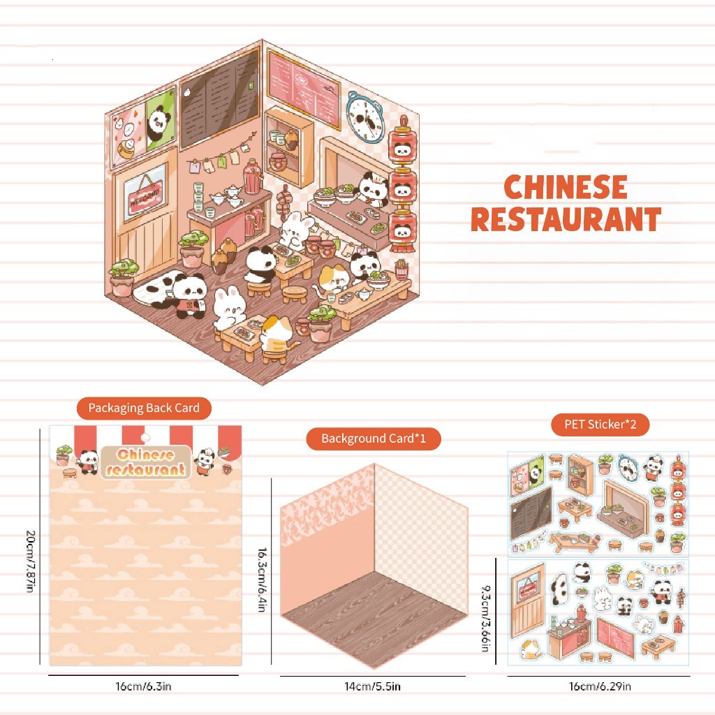 3D three-dimensional landscaping pet stickers DIY decorative scene puzzle stickers