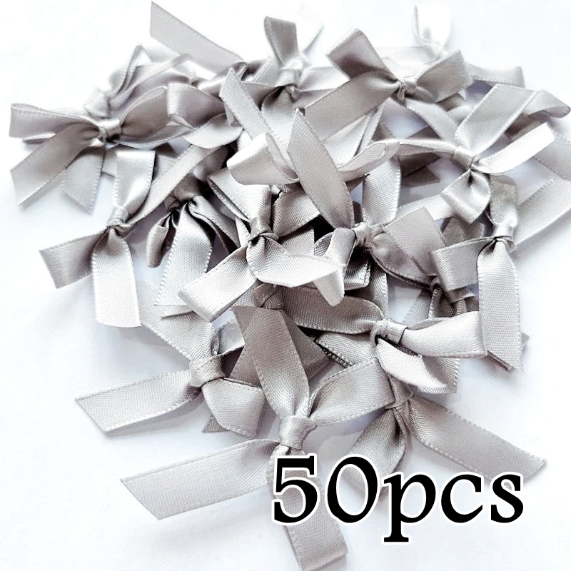 (50pcs/pack) 3/8 Satin Ribbon Handmade 4x4cm Wide Ribbon Bow For Party/Wedding/BirthdaySouvenir/DIY Crafts/Gift Decor