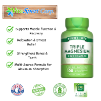 Nature’s Truth Triple Magnesium Complex 3-in-1 100 Capsules | Muscle Recovery Stress Relief Bone Support