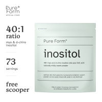 Pure Form® Inositol Powder | 40:1 Myo-Inositol and D-Chiro-Inositol w/ Folic Acid | PCOS / PMOS & Hormonal Imbalance Support For Better Overall Ovarian Health | 150g Net Weight