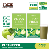 TRIZIE Clean Fiber Bundle of 2 (20g x 7 sachets x 2) [Detox Fiber Drink for Weight Loss with Psyllium FIber Spiriluna Green Tea L-Carnatine]