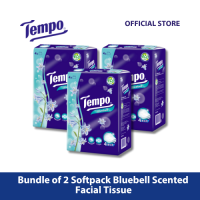 Bundle of 3 Tempo Softpack Bluebell Scented Facial Tissue