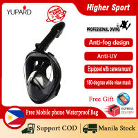 YUPARD [COD]Profeessional easy bieath dry diving Full face mask  Anti-fog design Seaside Silicone Diving snorkeling and Waterproof Swimming Equipment