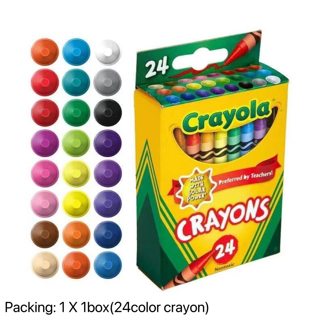 BINLU Crayola Crayons 8/16/24 Colors Jumbo So Big Crayons for Kids Toddlers Students School Supplies Coloring Materials Non Toxic Washable Easy Grip Bulk Wholesale Classroom Art Materials Drawing Crayon Set Manila Stock Fast Shipping