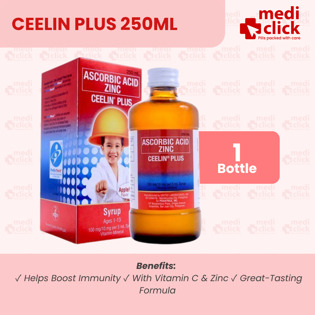 Ceelin Plus 250ml Syrup - Vitamin C for Kids Immune Support Daily Wellness