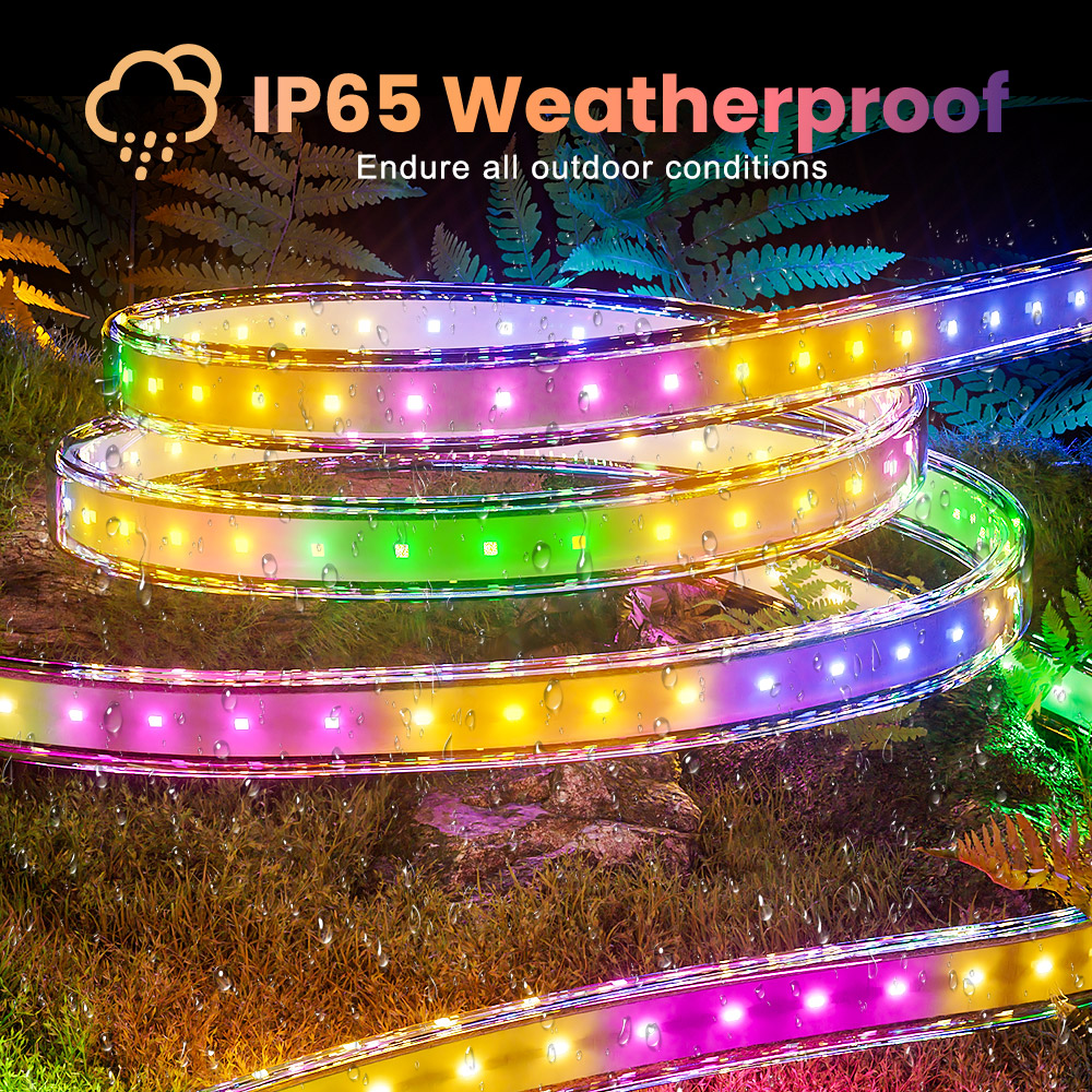 Big Solar panel Strip Lights Outdoor Waterproof Rope Lights 8Mode Remote Christmas Light Strip Flexible neon light