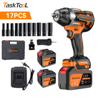 TASKTOOL Cordless Impact Wrench Heavy Duty 1080NM 2 Battery Brushless Screwdriver Driver Socket Wrench Original