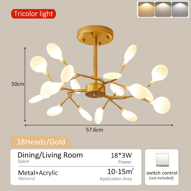 Lightinthebox Modern Led Nordic Chandelier Ceiling Light for Living Room Minimalist Bedroom lights Firefly Lamp