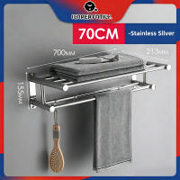 Towel Rack Towel Shelf Bathroom Rack Wall-Mounted Towel Rack Perforated Toilet Storage Rack
