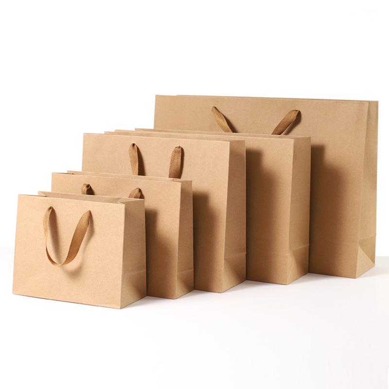 【K-】Kraft Paper Bag Plain Rope Handle Hand bag Gift Bag Paperbag