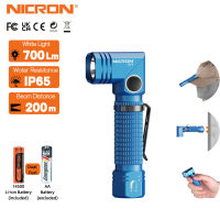 NICRON Mini LED Flashlight B74e/B74uv/B74 600LM/700LM 90° Rotatable Head Torch Magnetic Back & Rotary Clip IP65 Waterproof Hands-Free Dual Fuel Light White/UV/Red Light Outdoor Camping Emergency Christmas Gift