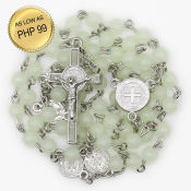 St. Benedict Luminous Rosary Beads with Velvet Pouch - Artesano