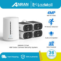 ANRAN Solar CCTV Security Systems Wireless 4MP CCTV Set Package With Wireless NVR for 6 ChannelNo Need Wifi|Easy installation|Audio and Speaker|Color Night Vision|IP65 Waterproof，32G SD Card