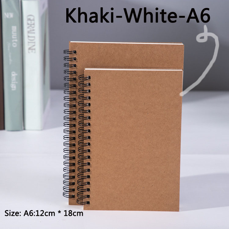 Sketchbook Graffiti Book Blank Page Art Supplies Spiral Book Notebook A6 A5 Kraft Paper Hardcove