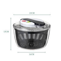 Vixplorn 3L Salad Spinner Vegetable Dryer Large Capacity Handheld Vegetable Washer Dryer Drain Basket Anti-Slip Base Kitchen Essentials