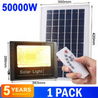 High Brightness Solar Light Warm White 10000W/50000W IP67 Waterproof  Yellow Solar Spotlights With Remote Control